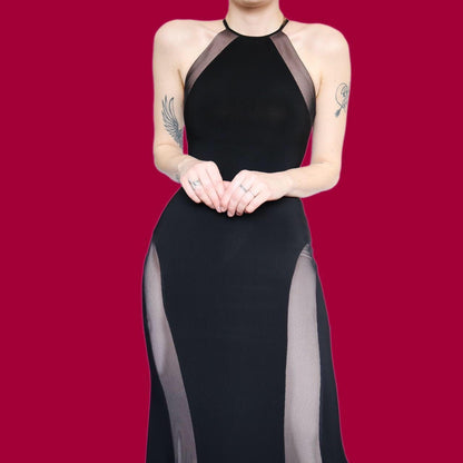 Beautiful black stretch evening dress UK 12